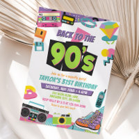 Back to the 90s Birthday Party Invitation Retro