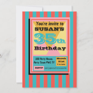 Back to the 90's party nineties 1990 theme invitation