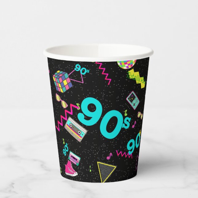 Back to the 90's, Retro, Any Age Paper Cups (Left)