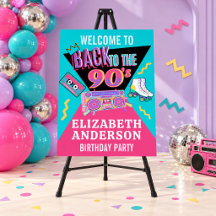 Back to the 90s Retro Neon Birthday Welcome