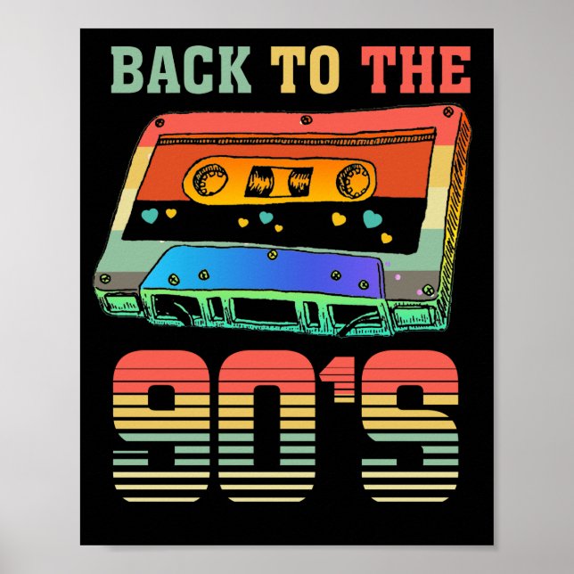 Back to the 90s Retro Party 90er Cassette Poster (Front)