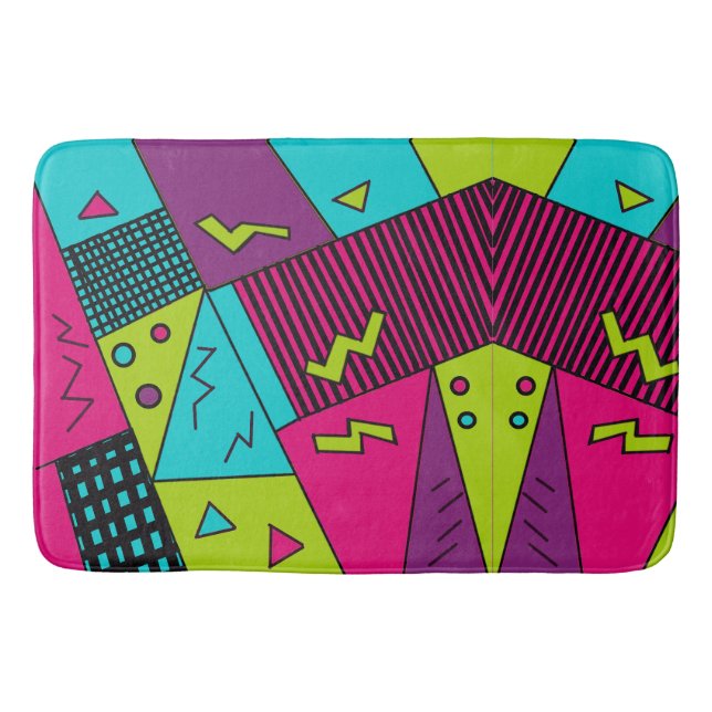 Back to the 90's retro pillows bath mat (Front)