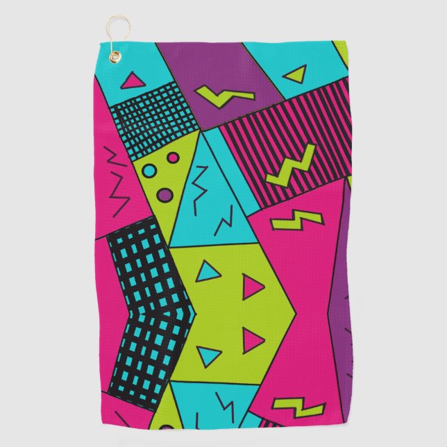 Back to the 90's retro pillows golf towel (Front)