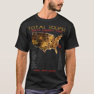 Back) Total Solar Eclipse 2024 North America Tour T-Shirt