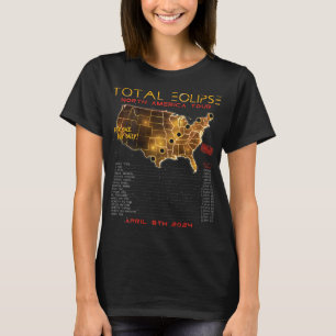 Back) Total Solar Eclipse 2024 North America Tour  T-Shirt