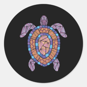 Back Turtle Novelty Reptile Classic Round Sticker