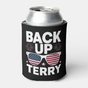 Back Up Terry Funny 4th of July Patriotic Firework Can Cooler