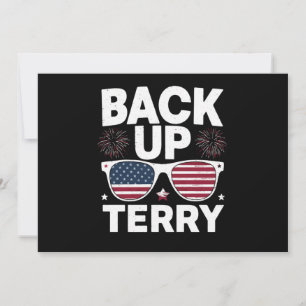 Back Up Terry Funny 4th of July Patriotic Firework Invitation