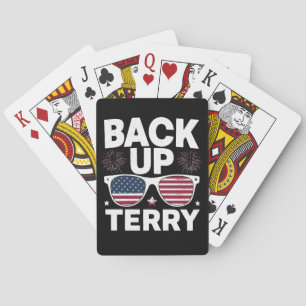 Back Up Terry Funny 4th of July Patriotic Firework Playing Cards
