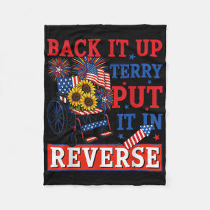 Back Up Terry Put It In Reverse Firework Funny 4th Fleece Blanket