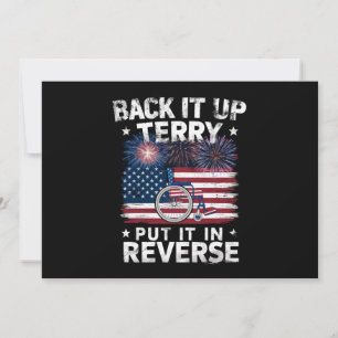 Back Up Terry Put It In Reverse Fireworks Funny Invitation