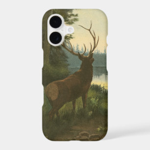 Back view of Elk Looking over a Lake