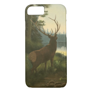 Back view of Elk Looking over a Lake iPhone 8/7 Case