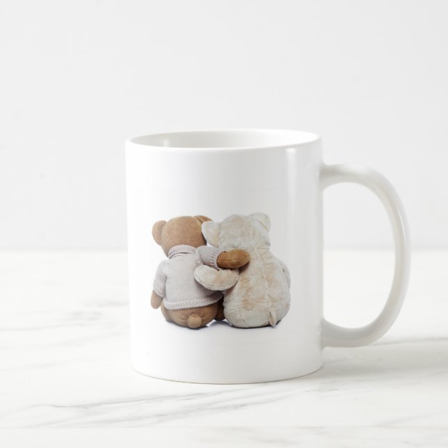 Back view of two Teddy bears hugging each other Coffee Mug (Right)