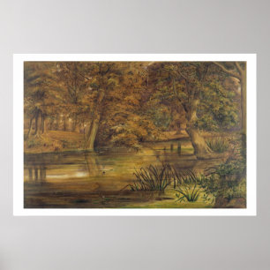 Back Water of the Bratford, 1864 (w/c and pencil o Poster