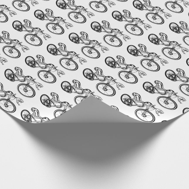 Back White and Mountain Biking Snake Wrapping Paper (Corner)