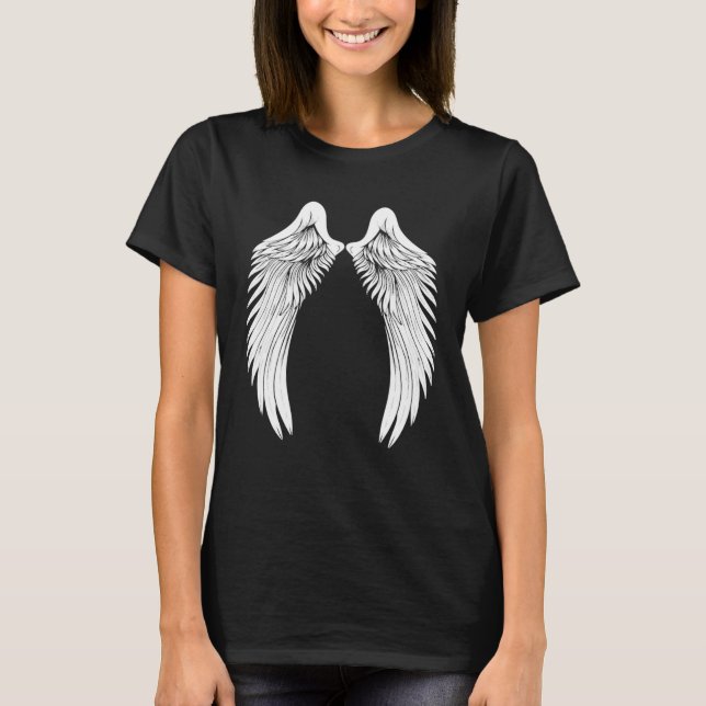 Back White Angel Wings T-Shirt (Front)
