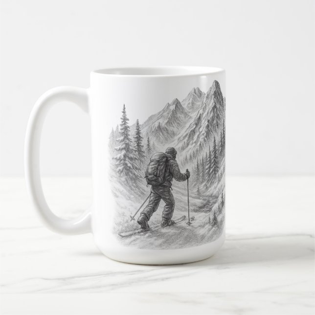 Backcountry Ski Touring Coffee Mug (Left)