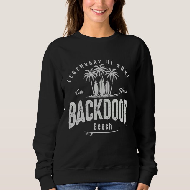 Backdoor Beach Oahu Hawaii SIMPLE SURF BEACH Sweatshirt (Front)