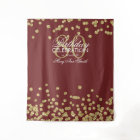 Backdrop 80th Birthday Gold Burgundy Confetti