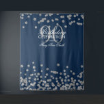 Backdrop 90th Birthday Silver Navy Blue Confetti Tapestry<br><div class="desc">Elegant 90th Birthday Party "Photo Booth Backdrop" Silver Navy Blue Glitter Confetti .</div>