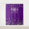 Backdrop 90th Birthday Silver Purple Confetti