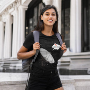 Backdrop Stars Radiotelescope Phrase I LOVE SPACE T-Shirt