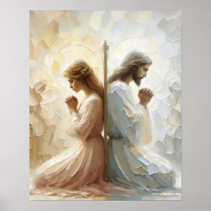 Backed by Faith, Christian Wall Art, Jesus and Wom Poster