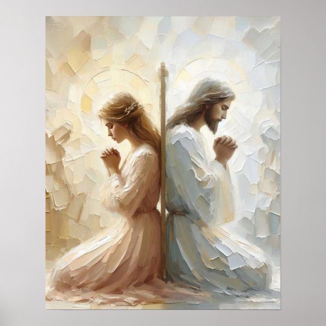 Backed by Faith, Christian Wall Art, Jesus and Wom Poster (Front)