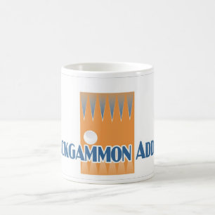 Backgammon Addict's white mug