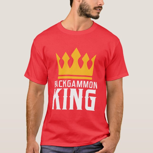 backgammon board game chess king retro T-Shirt (Front)