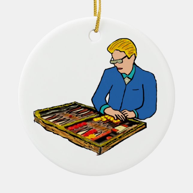 Backgammon Ceramic Ornament (Front)