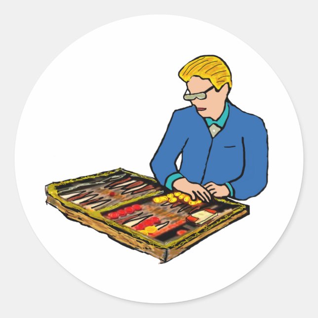 Backgammon Classic Round Sticker (Front)
