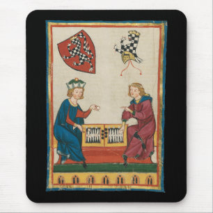 Backgammon Game, 14th Century Mediaeval Art Mouse Pad