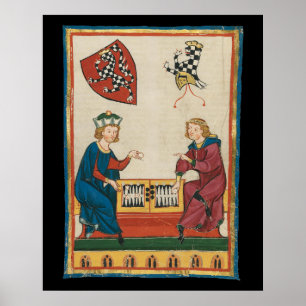 Backgammon Game, 14th Century Mediaeval Art Poster