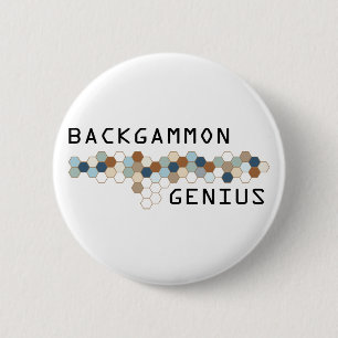 Backgammon Genius 6 Cm Round Badge