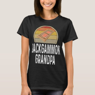 Backgammon Grandpa Boardgame Board Game Lover Play T-Shirt