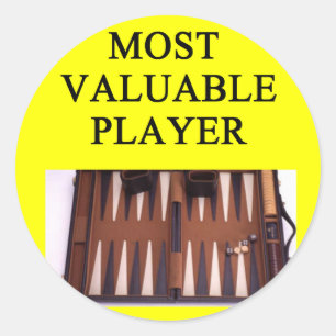BACKGAMMON most valuable player Classic Round Sticker