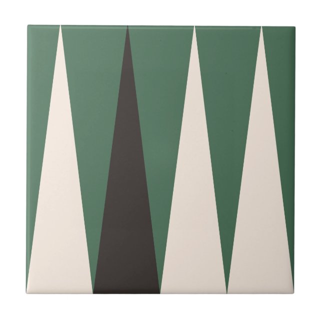 Backgammon Pattern Green Tile (Front)
