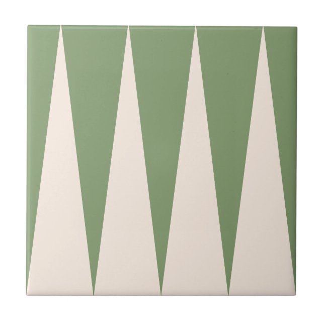 Backgammon Pattern Olive Green Tile (Front)