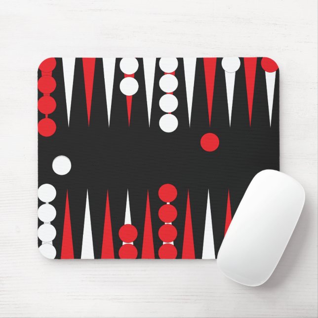 Backgammon Player Board Game Layout Mouse Pad (With Mouse)