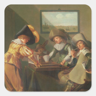 Backgammon Players, 17th century Square Sticker