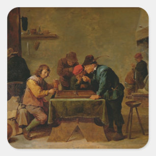 Backgammon Players, c.1640-45 Square Sticker