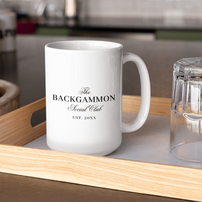 Backgammon Social Club White Two-Tone Coffee Mug (Creator Uploaded)