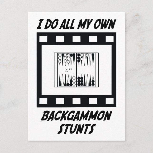 Backgammon Stunts Postcard (Front)