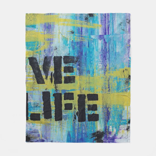 Background abstract graffiti fleece blanket (Front)