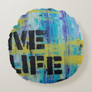 Background abstract graffiti round cushion