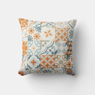 Background and texture with Ancient tile pattern Cushion