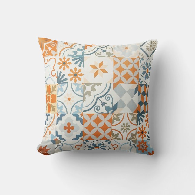 Background and texture with Ancient tile pattern Cushion (Front)