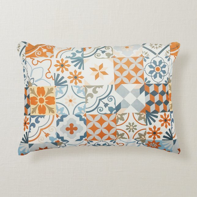 Background and texture with Ancient tile pattern Decorative Cushion (Front)
